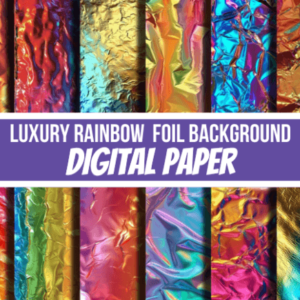 Rainbow Pattern Background Digital Paper