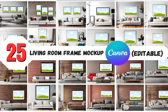 25 Modern Living Room Frame Mockup Canva