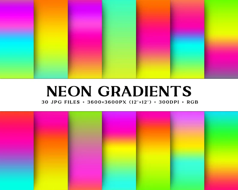 Neon Colors Ombre Background