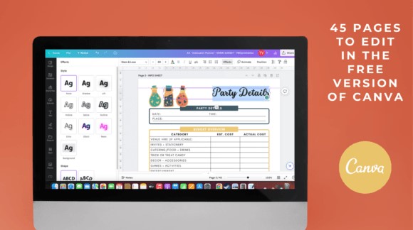 Halloween Planner Canva Templates
