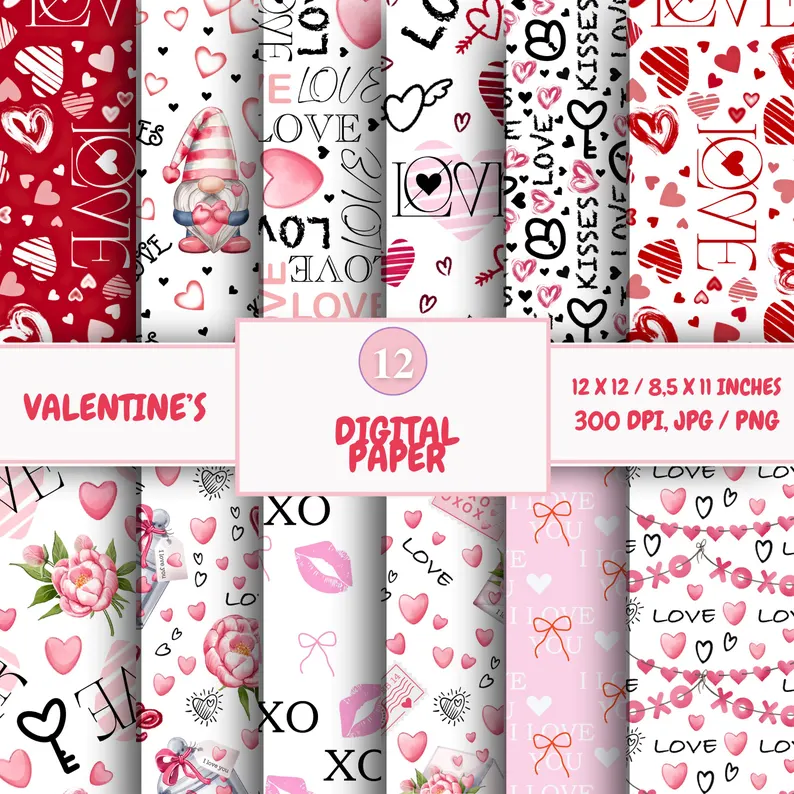 VALENTINE'S DAY DIGITAL PAPER