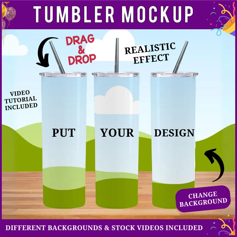 TUMBLER MOCKUP 3 CANVA TEMPLATE