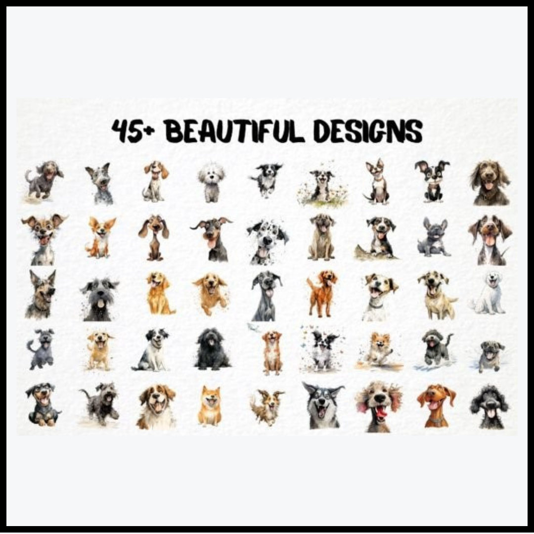 سلالات الكلاب 45 تصميم رائع للتيشيرتات