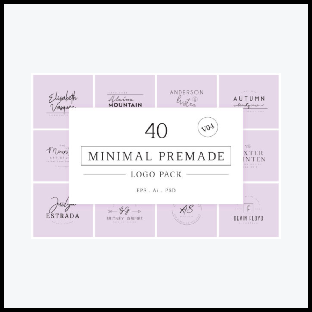 Minimal Premade Logo Bundle V04