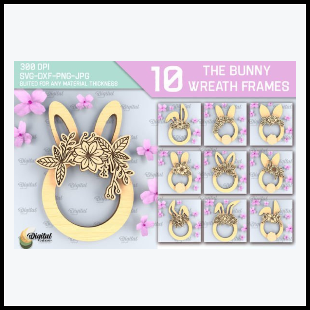 Easter Laser Cut Wreath SVG Bundle